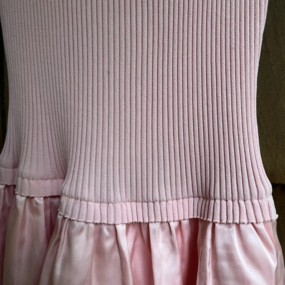 Bebe Off The Shoulder Ribbed Top Tiered Skirt Rose Dress Size L - Picture 7 of 12